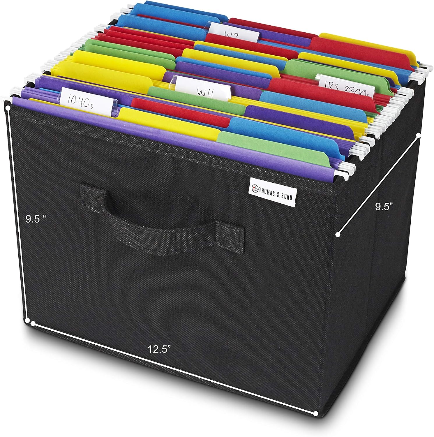 Collapsible File Storage Box 12.5 x 9.5 x 9.5 Holds Hanging File Folders and Letter Size Files. Fits on Shelf or in Many Drawers.
