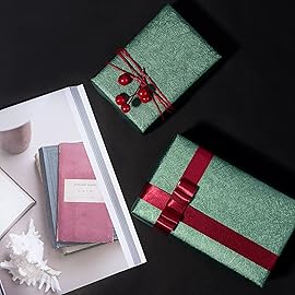 WRAPAHOLIC Green Wrapping Paper Roll - Mini Roll - 17 Inch x 16.5 Feet - Reversible Green and Black for Christmas, Birthday, Wedding, Baby Shower