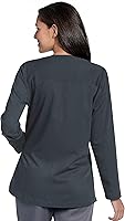 Vista 3 de Urbane womens 3 Pocket, Modern Tailored Fit Crew Neck Medical Jacket 9871
