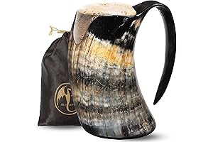 OLDEMPEROR Viking Horn Mug: Manly Gift for Nordic Kings