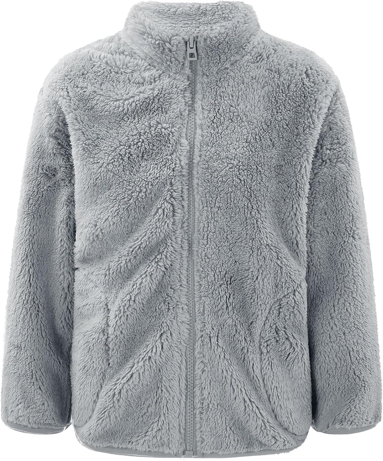 Kids Girls Fleece Jacket Coat Full-Zip Turtleneck Tops with Pocket Fall Winter Warm Outerwear