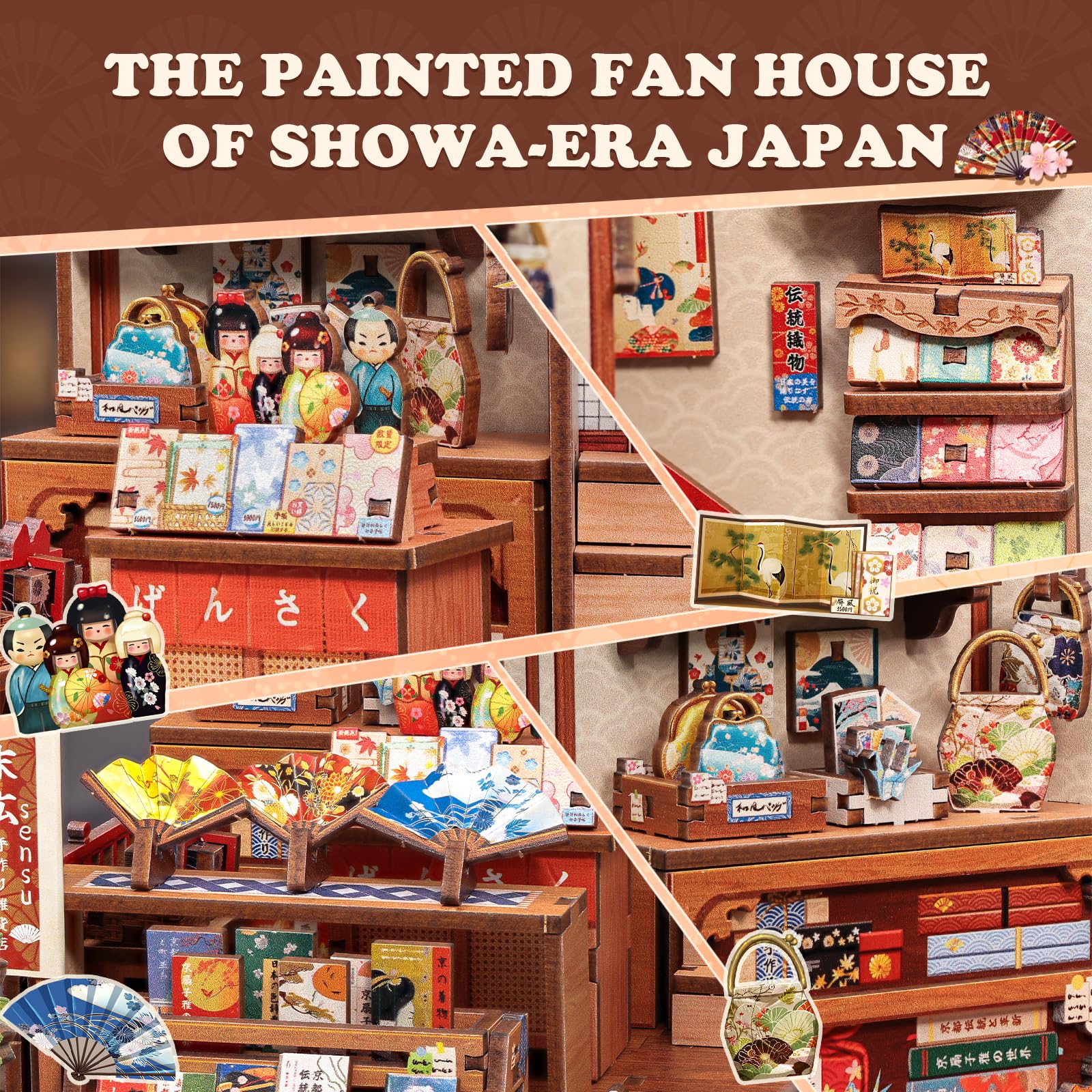 Cutefun Book Nook Kit – Kit DIY in miniatura per adulti - book nook japan casetta - DIY Case delle bambole, Regalo per adulti amanti della lettura (Tsukino Eogi-dou)