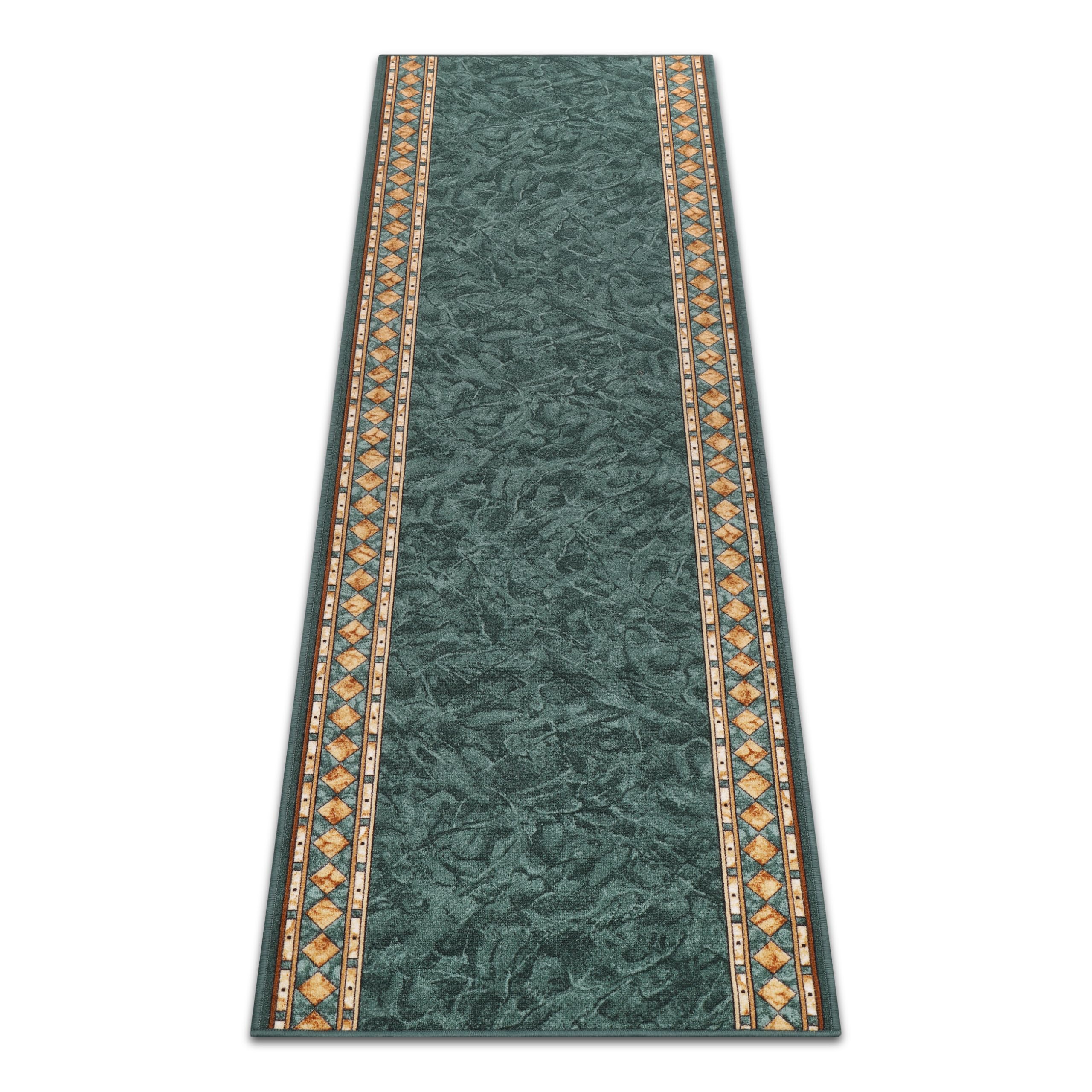 TAPISO Anti Rutsch Teppich Läufer rutschfest Brücke Meterware Grün Gelb Ornament Design Meliert Flur Küche Wohnzimmer 100 x 1300 cm – Ansicht 7