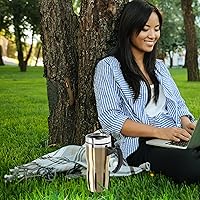 Vista 18 de Oggi Multigrip Stainless Steel Thermal Travel Mug - 16oz, with slide open lid for hot and cold beverages.