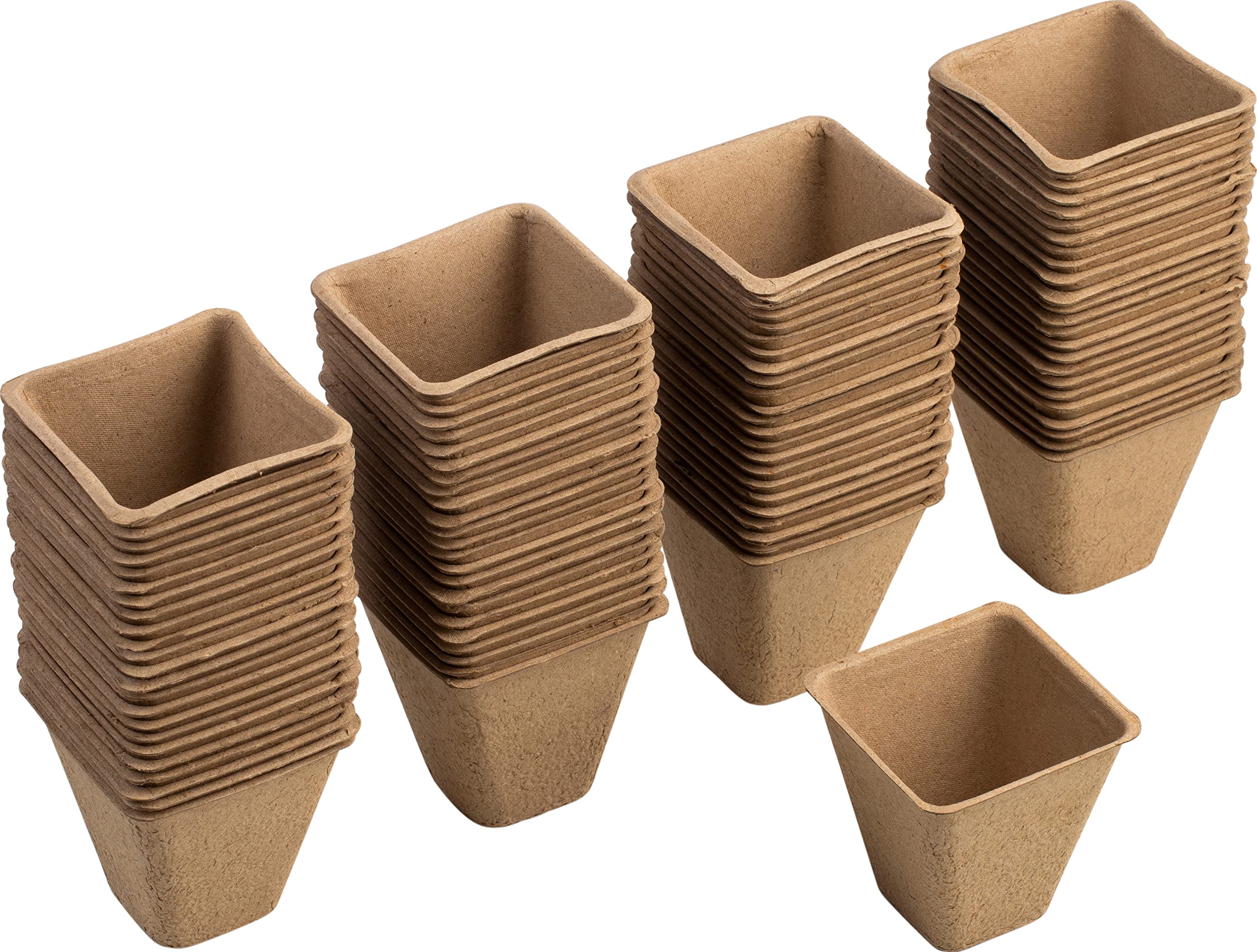 Meister Anzuchttöpfe 8 x 8 cm - Praktisches Set mit 96 Stück - Aus Papierzellstoff - Biologisch abbaubar, Pflanztopf, Saattopf, Pflanzenanzucht, WU9968330, Natur