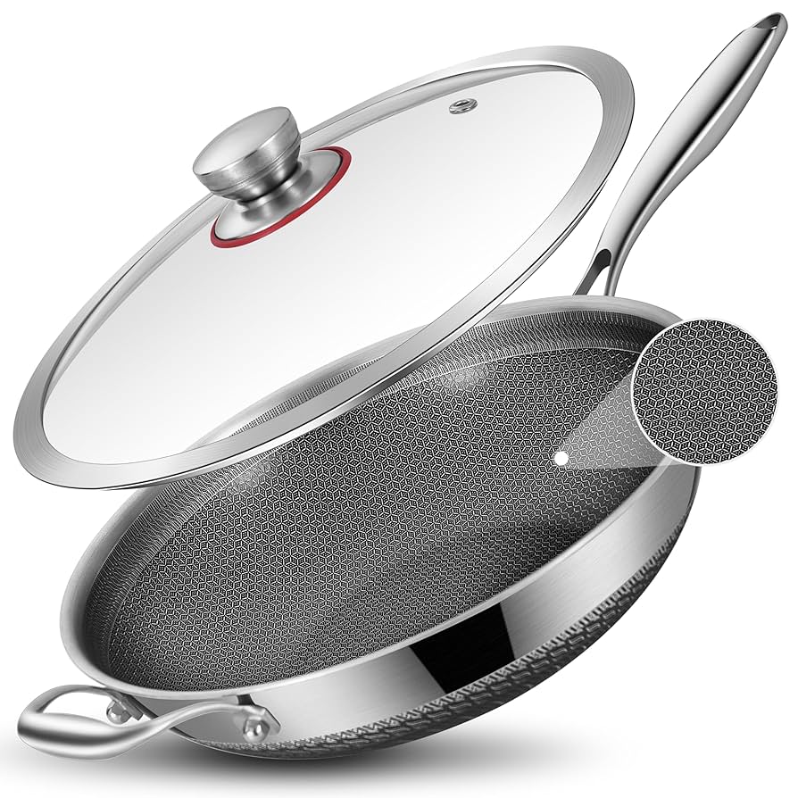 Amazon.com: LOLYKITCH 13-inch Nonstick Wok & Stir-fry Pan