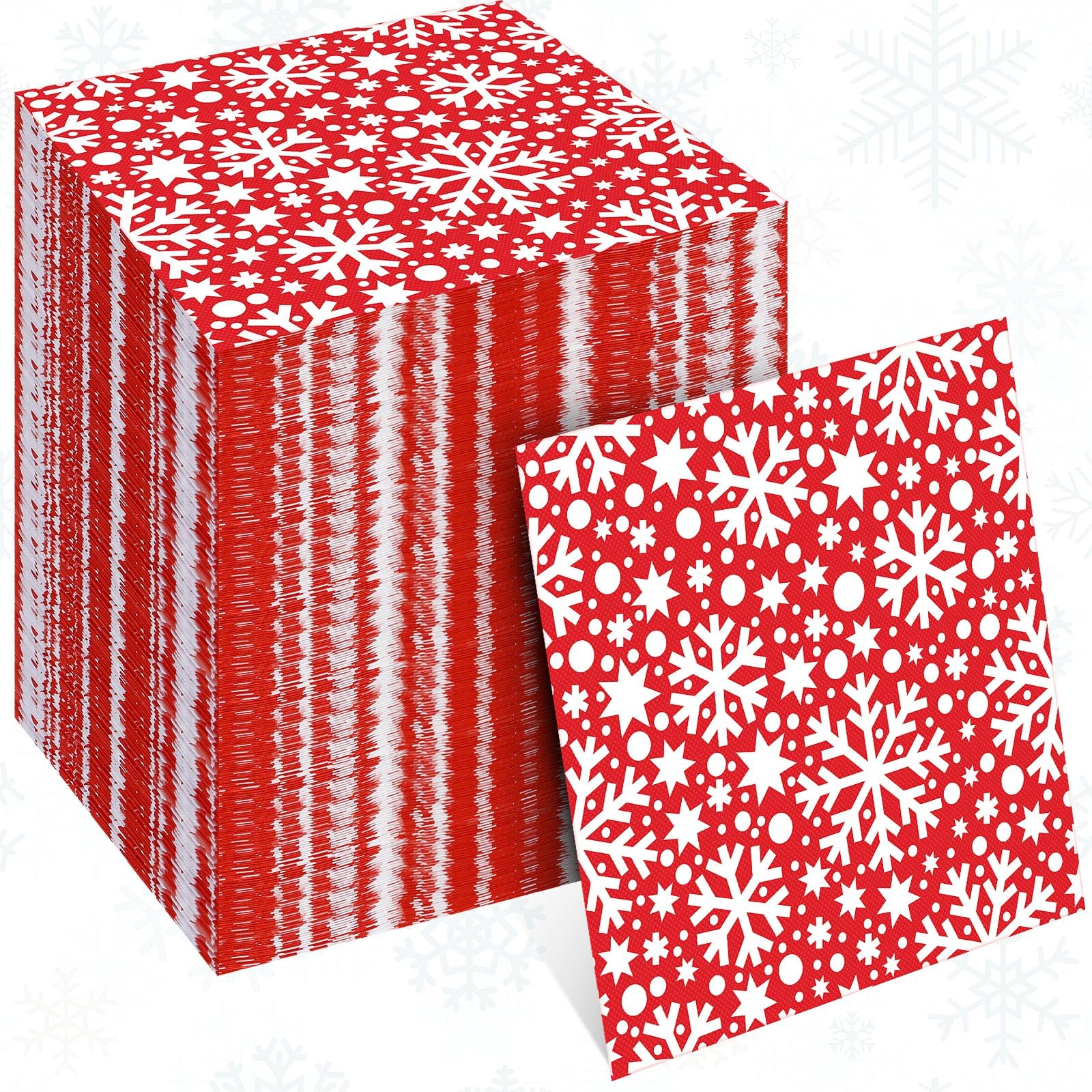100 Pcs Christmas Paper Napkins Disposable Snowflake Paper Napkins