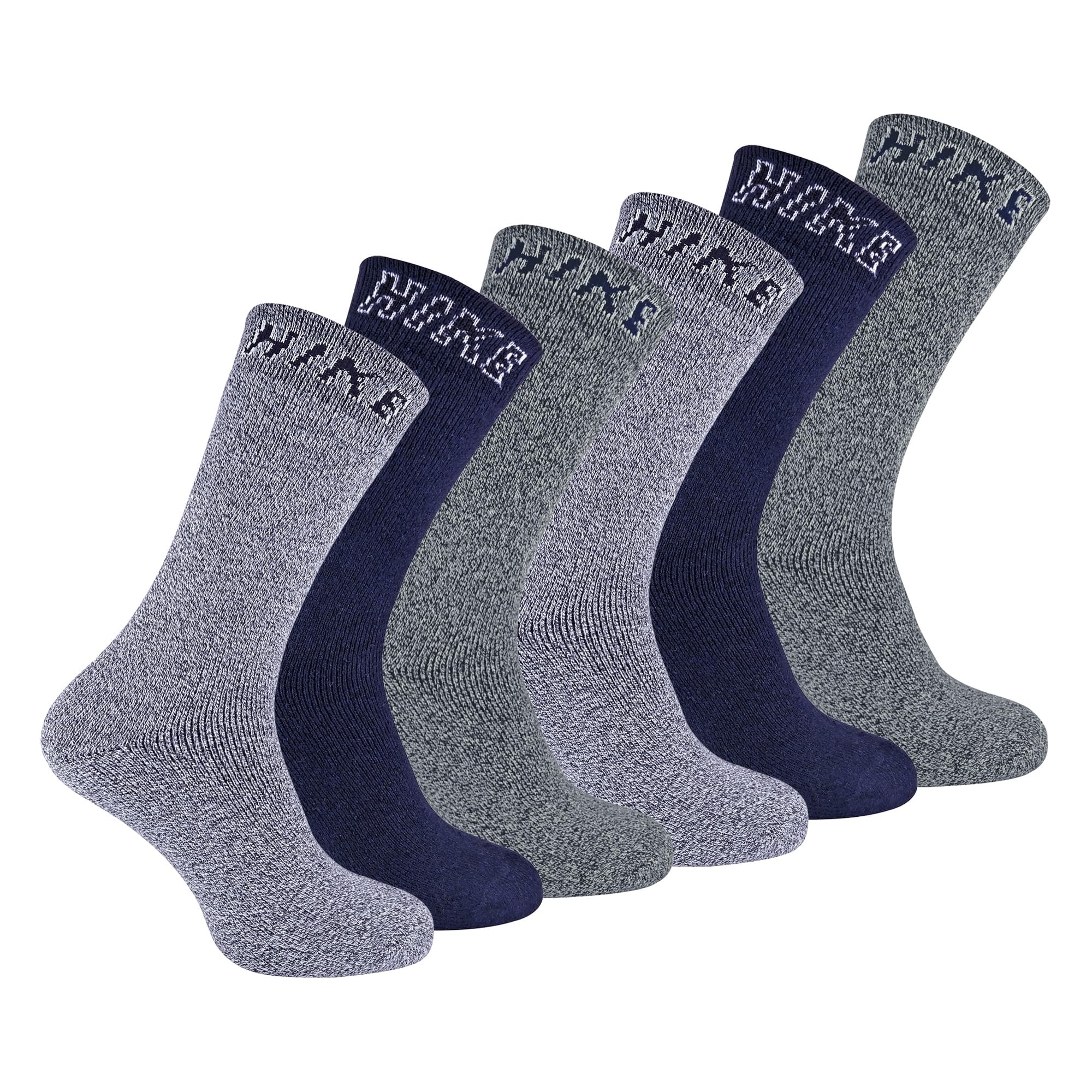 Sock Snob - 6 Pairs HIKE Mens Summer Cushioned Breathable Cotton Hiking Socks (7-11 UK, Pack 2)