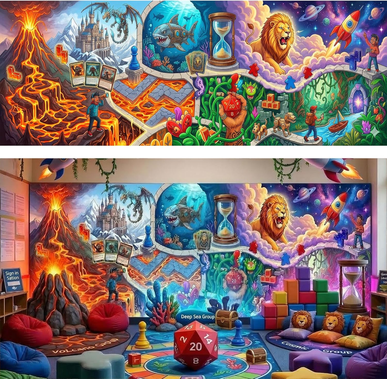 2026 VBS School Backdrop Party Extra Large Decorations for Photoshoot 18X6 FT, VBS Rome Themed Church Classroom Backdrops for Photography Picture Wall Decor Banner Photographic Backgrounds
