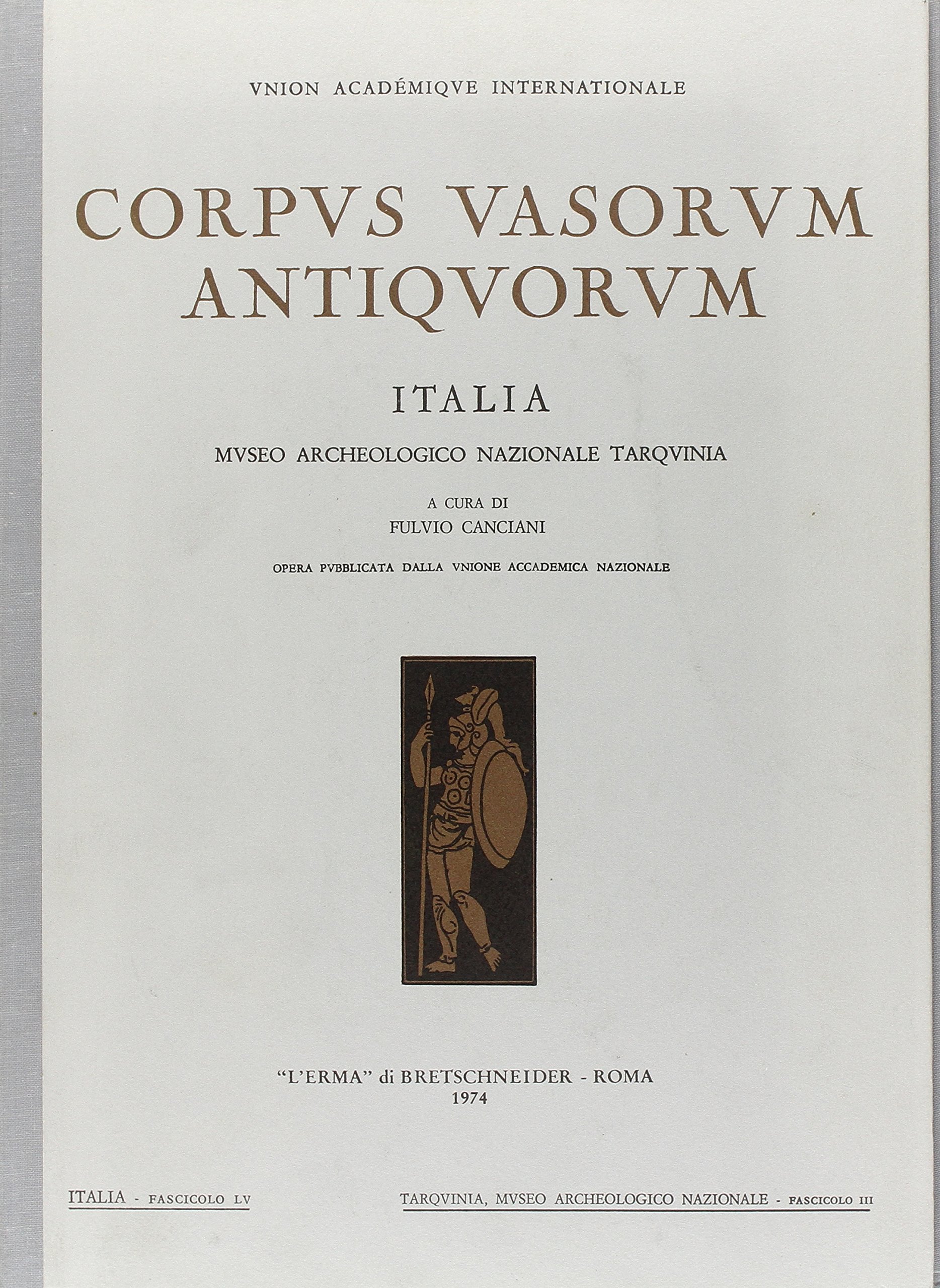Corpus vasorum antiquorum Tarquinia Vol 55 bel ouvrage de collection