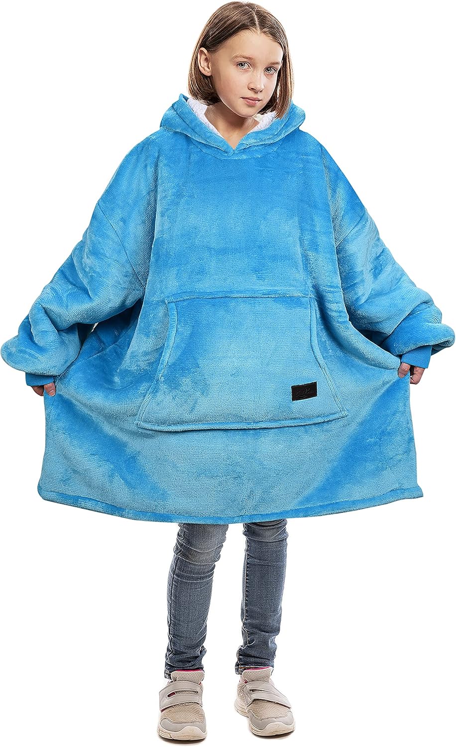 Catalonia Kids Oversized Blanket Sweatshirt, Sherpa Fleece Hoodie, Super Soft Warm Comfortable Pullover with Large Front Pocket for Boys Girls Teens (7-13 yr) : Clothing, Shoes & Jewelry