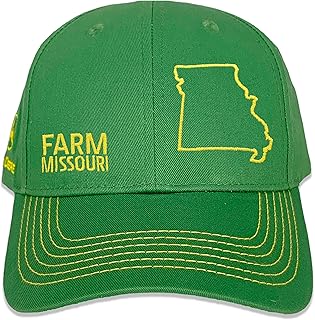 Farm State Pride - Sombrero de sarga completo, color verde y amarillo, Missouri, talla única
