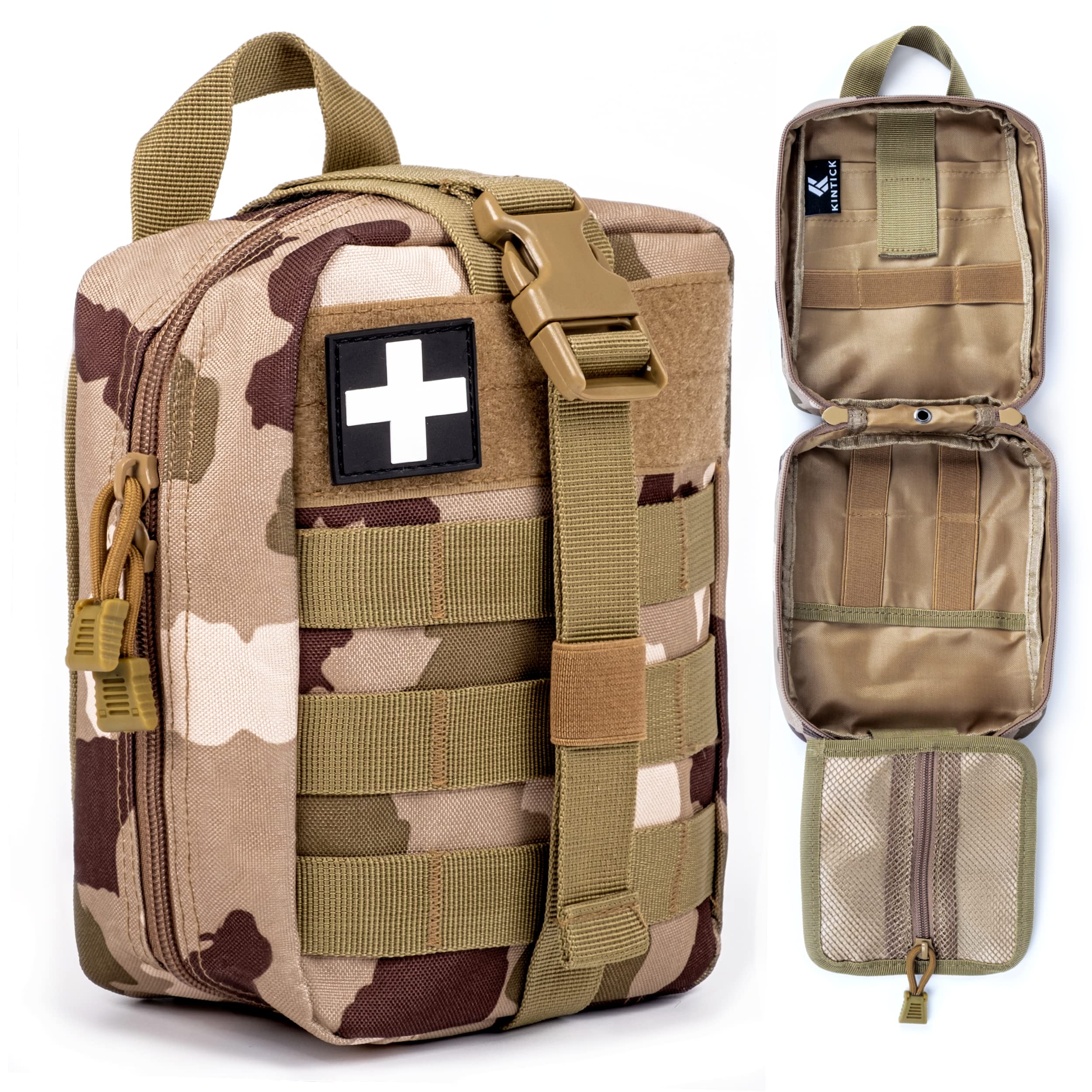 KINTICK First Aid Pouch – Molle Medical Pouch – IFAK Pouch – Molle EMT Pouch Rip Away – Multi Pocket Lightweight Med Bag Tactical for Outdoor Activities