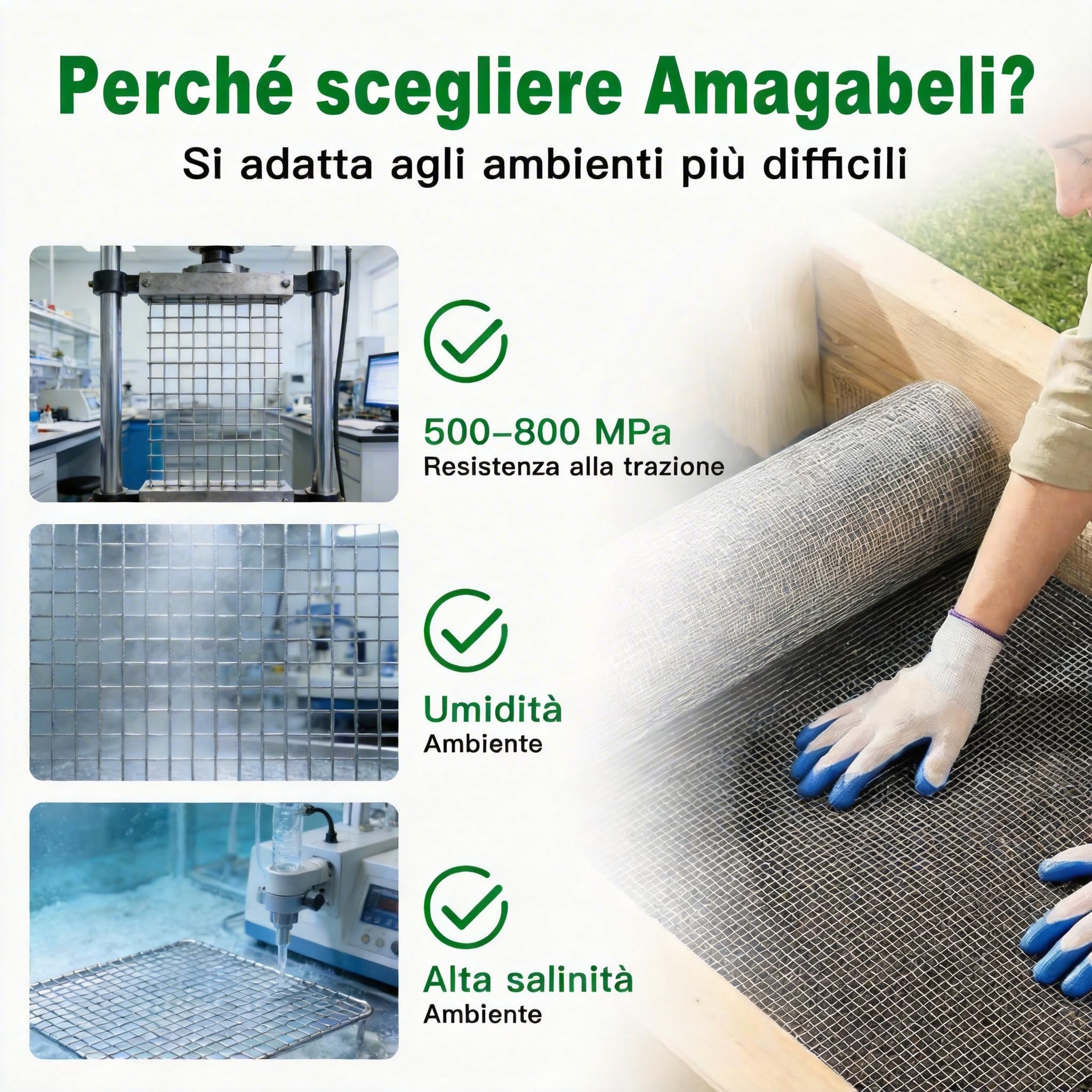 Amagabeli1M X 25M Zincato Maglia Quadrata Rete Giardino Saldatura 12,7mm a Calda Rete a Maglia Spessore 0,7mm Metallo Rete metallica Pollaio Rete metallica Saldata Gallina Chiusure VoliereDA130