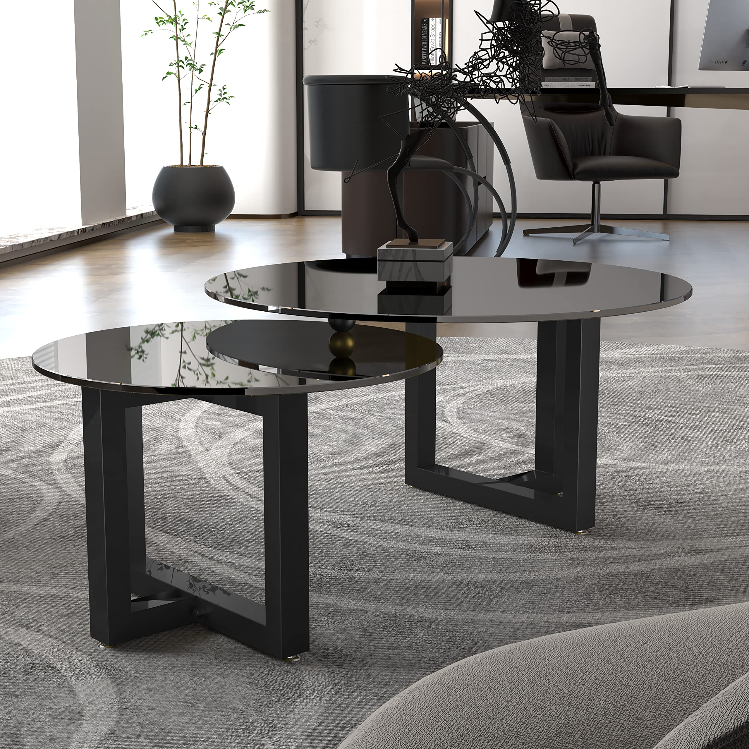 HOMEKAYT Metal Coffee Table Legs 16''x 11'' - Heavy Duty for Bench, TV Stand - Set of 2 - Black 3