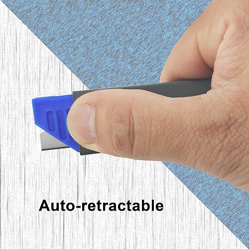 Miniatura 3 de XW Prácticos cortadores de caja de seguridad, cortador de cartón de hoja de afeitar retráctil automático para abrir paquetes, paquete de 10