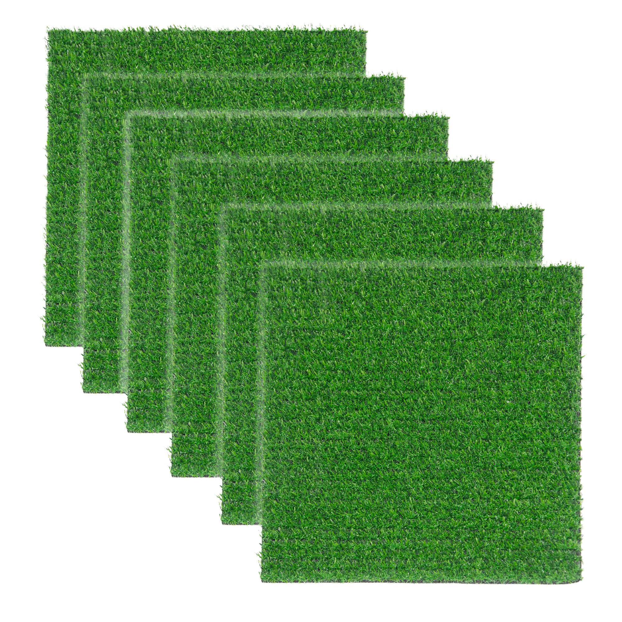 Artificial Grass Mat 12x12 Inch,Fake Grass Turf Patch,Synthetic Grass Indoor Outdoor,Patio Grass Tiles Realistic Grass Rug with Drainage Hole for Table Decoration