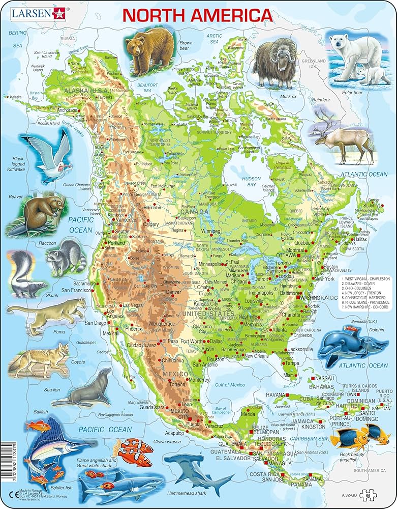 ジグソーパズル 地図 英語 北アメリカ パズル 世界地図 地理