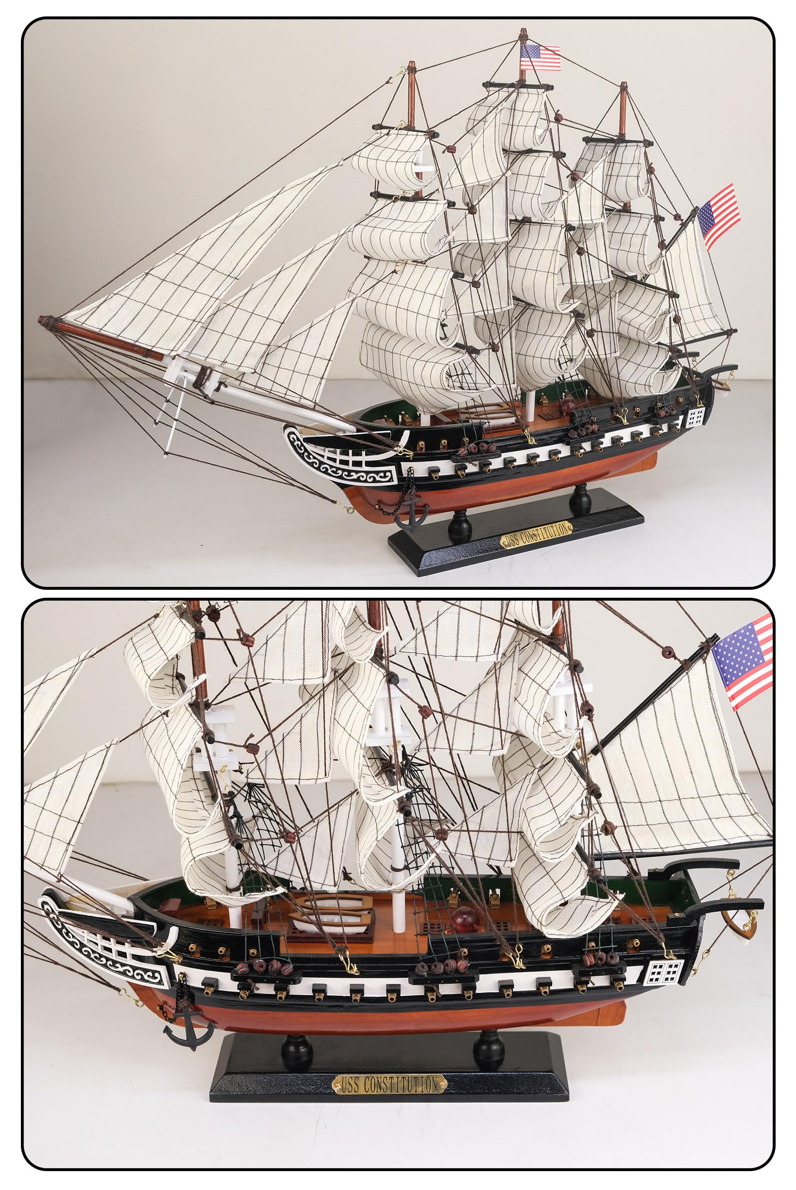 Amazon | SAILINGSTORY 木製模型船 USS 憲法 1/150スケール レプリカ