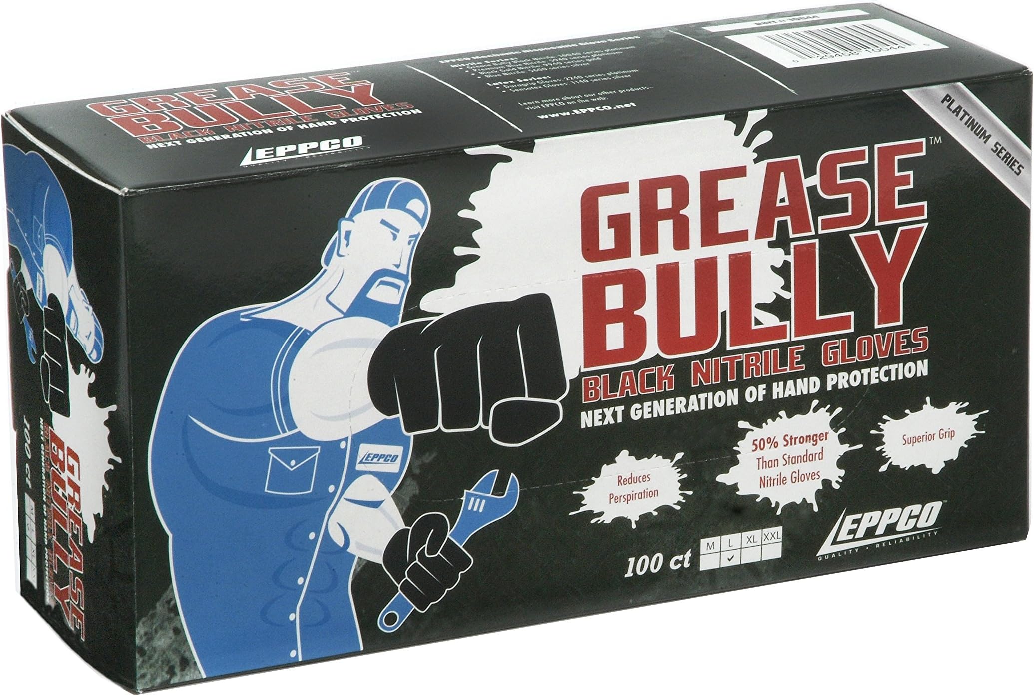 Kunzer GREASE BULLY M Pack of 100 Nitrile Disposable Gloves Size (Gloves): M EN 455, EN 374