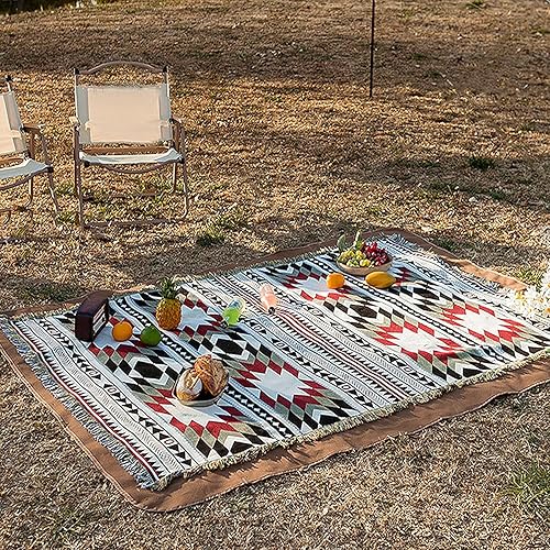 Miniatura 6 de Lqprom Manta Southwest de doble cara azteca del suroeste multifunción para sofá, silla, sofá, cama, exteriores, playa y viajes, 63 x 87 pulgadas