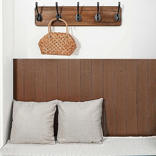 Miniatura 3 de WEBI Perchero para montar en la pared, gancho para colgar abrigos en la pared, 16" de agujero a agujero, ganchos para colgar en la pared, perchero,