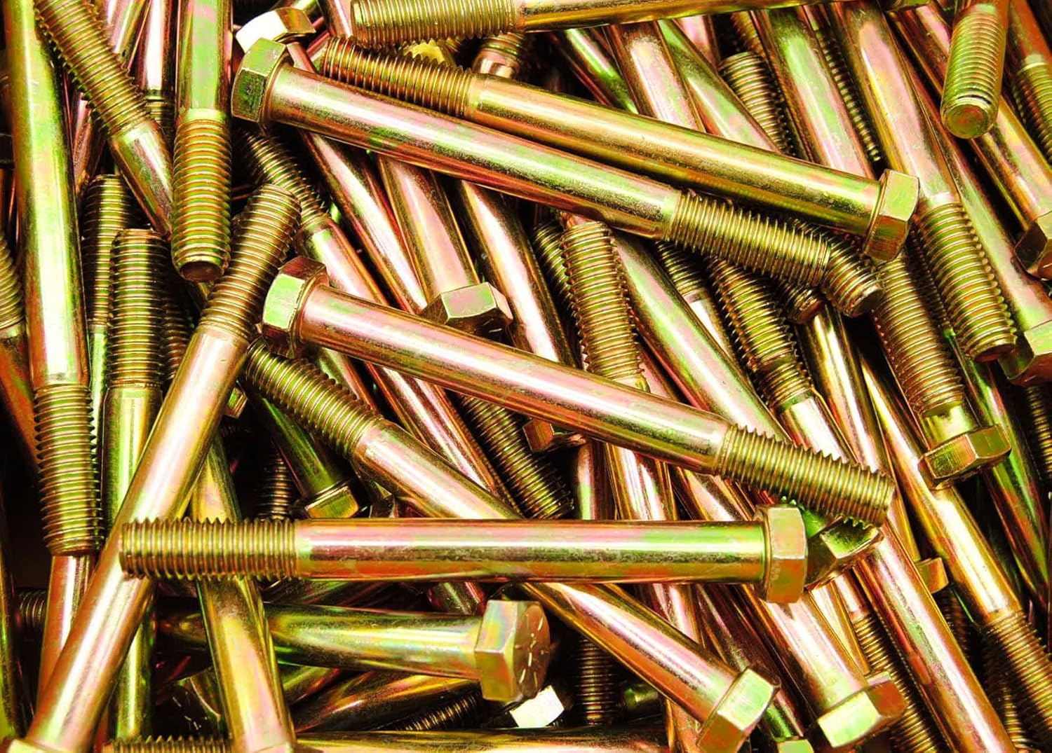 (20) Hex Head 1/2-13 x 5 Grade 8 Bolts Yellow Zinc Cap Screws