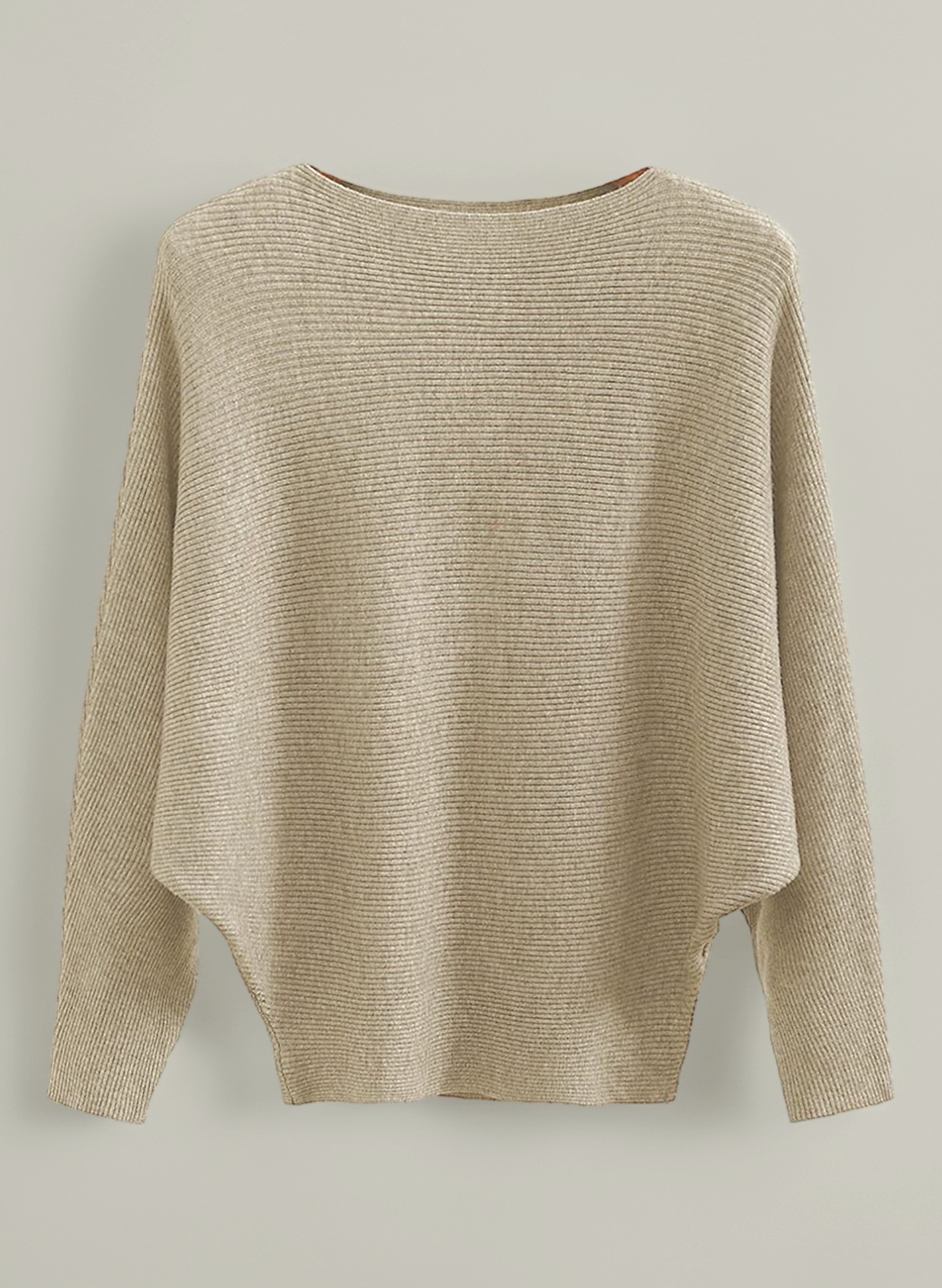 Boat Neck Batwing Sleeves Dolman Loose Knitted Sweaters and Pullovers Jumper Tops for Women One Size