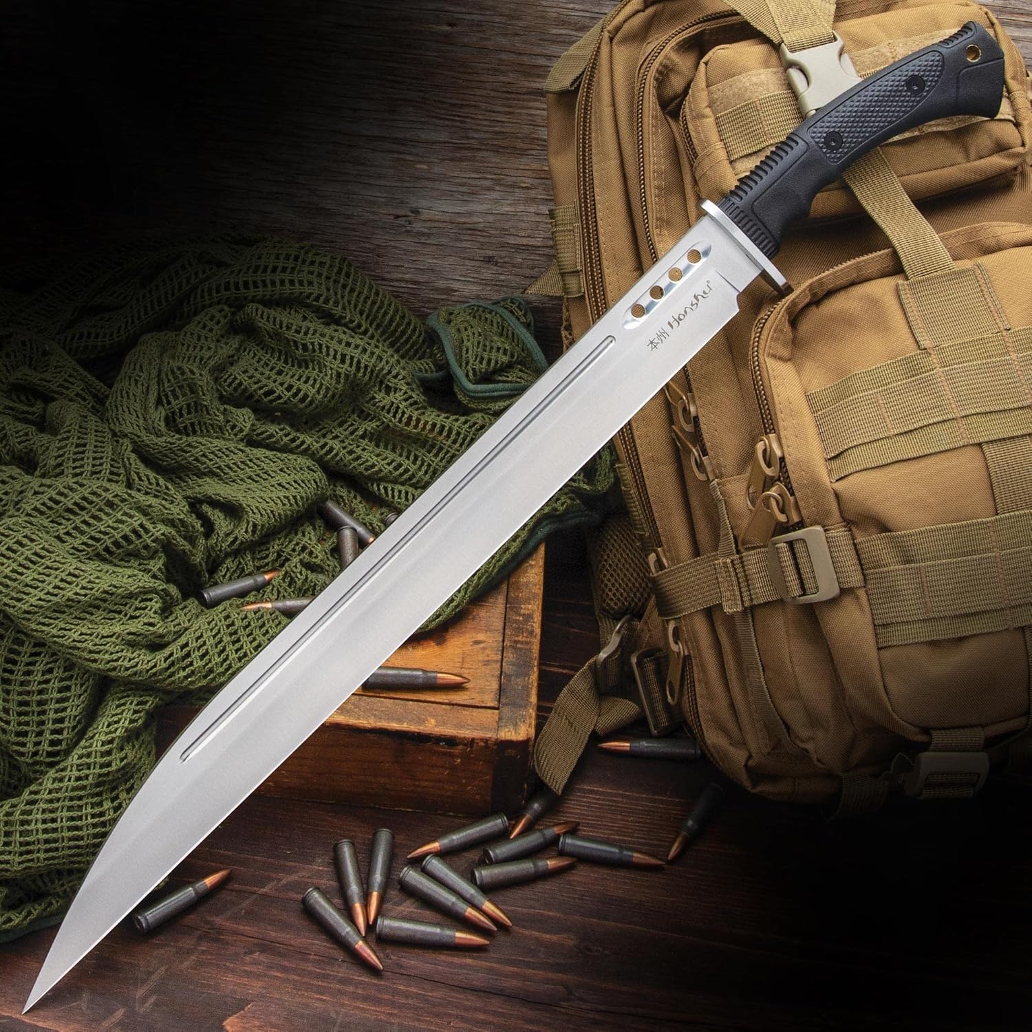 Honshu Sword Collector’s Kit | Set of 3 Full Tang Stainless Steel Swords – Gladiator, Spartan & Seax Styles | Modern Reimagined Blades with 7Cr13 Steel, TPR Handles & Leather Sheaths for Display