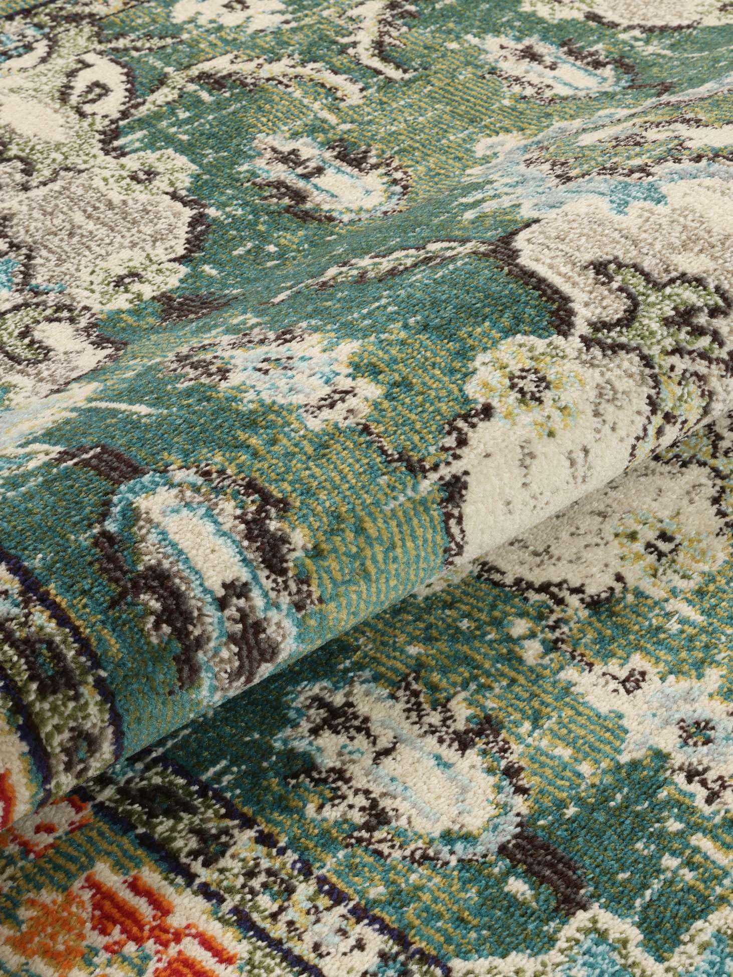 RugVista Leia, Tappeto, Vintage, 160 x 230 cm, Rettangolare, Pelo medio, Soggiorno, Sala da pranzo, Camera letto, Cucina, Lavabile solo a secco, Verde