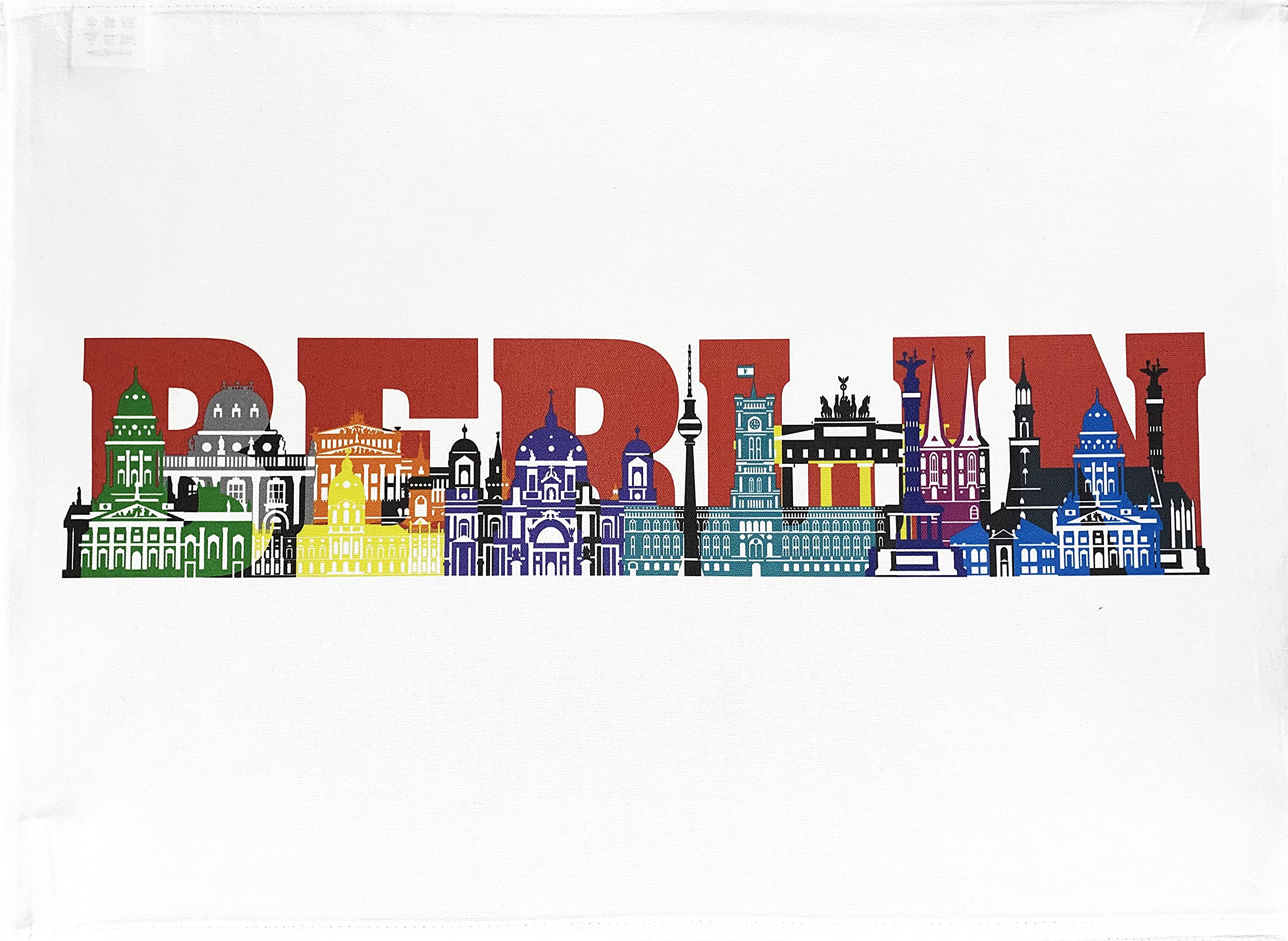 Half A Donkey White Berlin Large Cotton Tea Towel