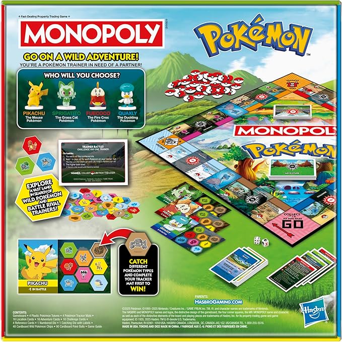 Monopoly Pokémon Edition juego de mesa familiar miniatura 3