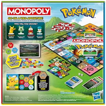 Monopoly Pokemon Edition Board Game | Ages 8 and Up | 2 to 4 Players | Kids Games for Pokemon Fans | Fun Family Games| 45 Mins. Avg.