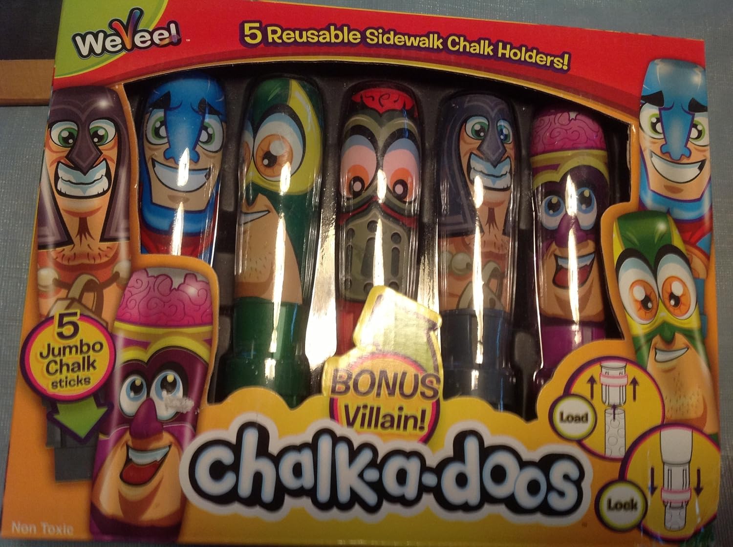 Weveel Chalk-a-doos Super Heroes Reusable Sidewalk Chalk Holders