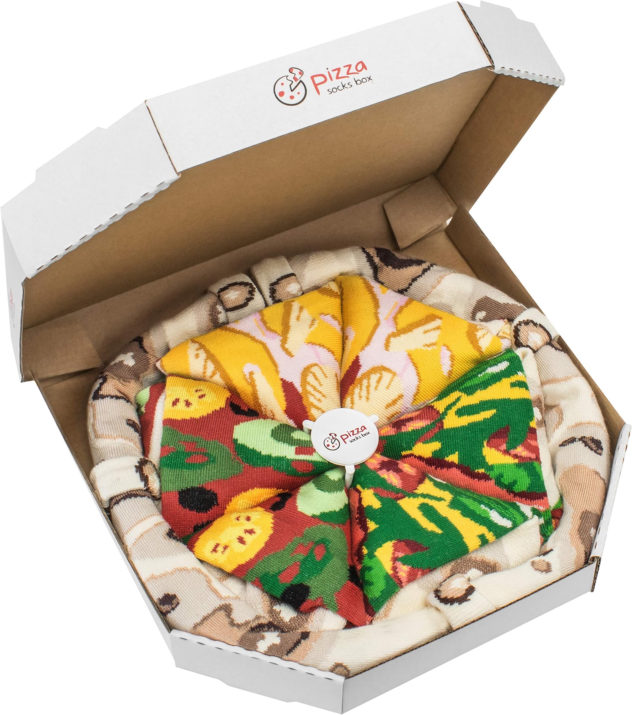 PIZZA SOCKS BOX 4 pairs MIX Hawaii Italian Vege Cotton Socks Made In EU