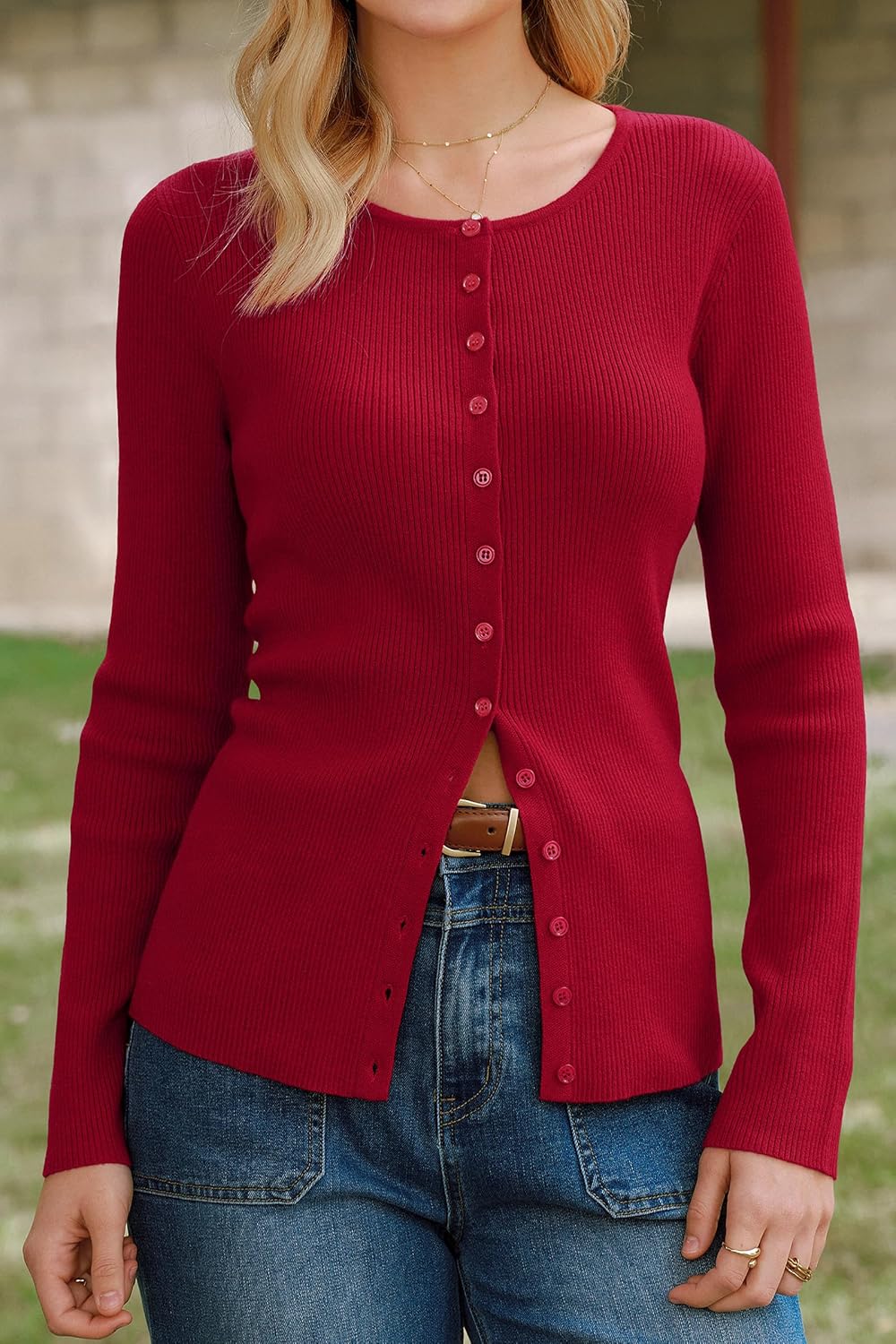 Arach&Cloz Women's Wool Blend Button Up Business Casual Cardigan Tops Outfits 2026 - Image 2