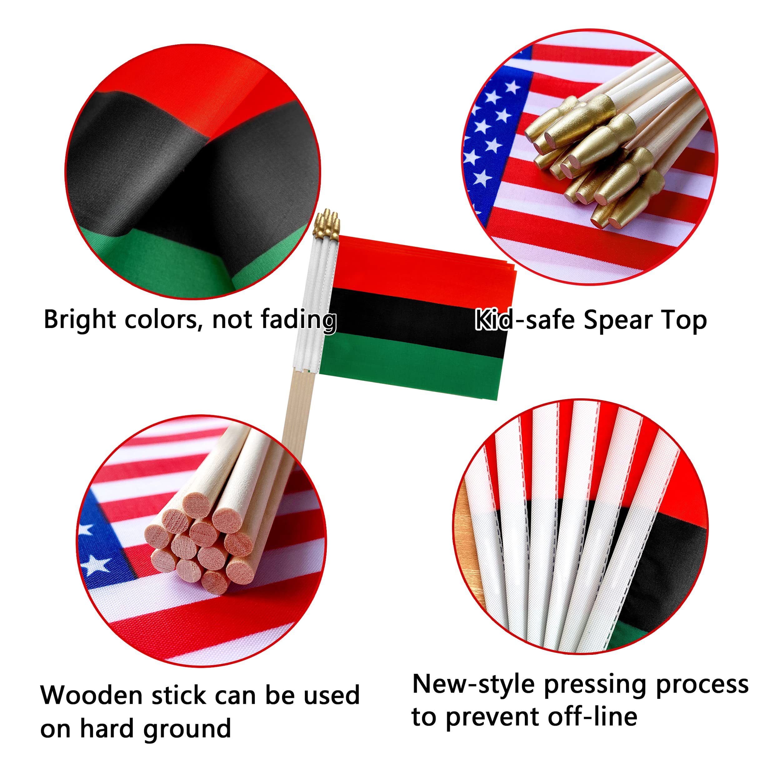 Amazon.com: TSMD African Afro American Stick Flag Small Mini Hand