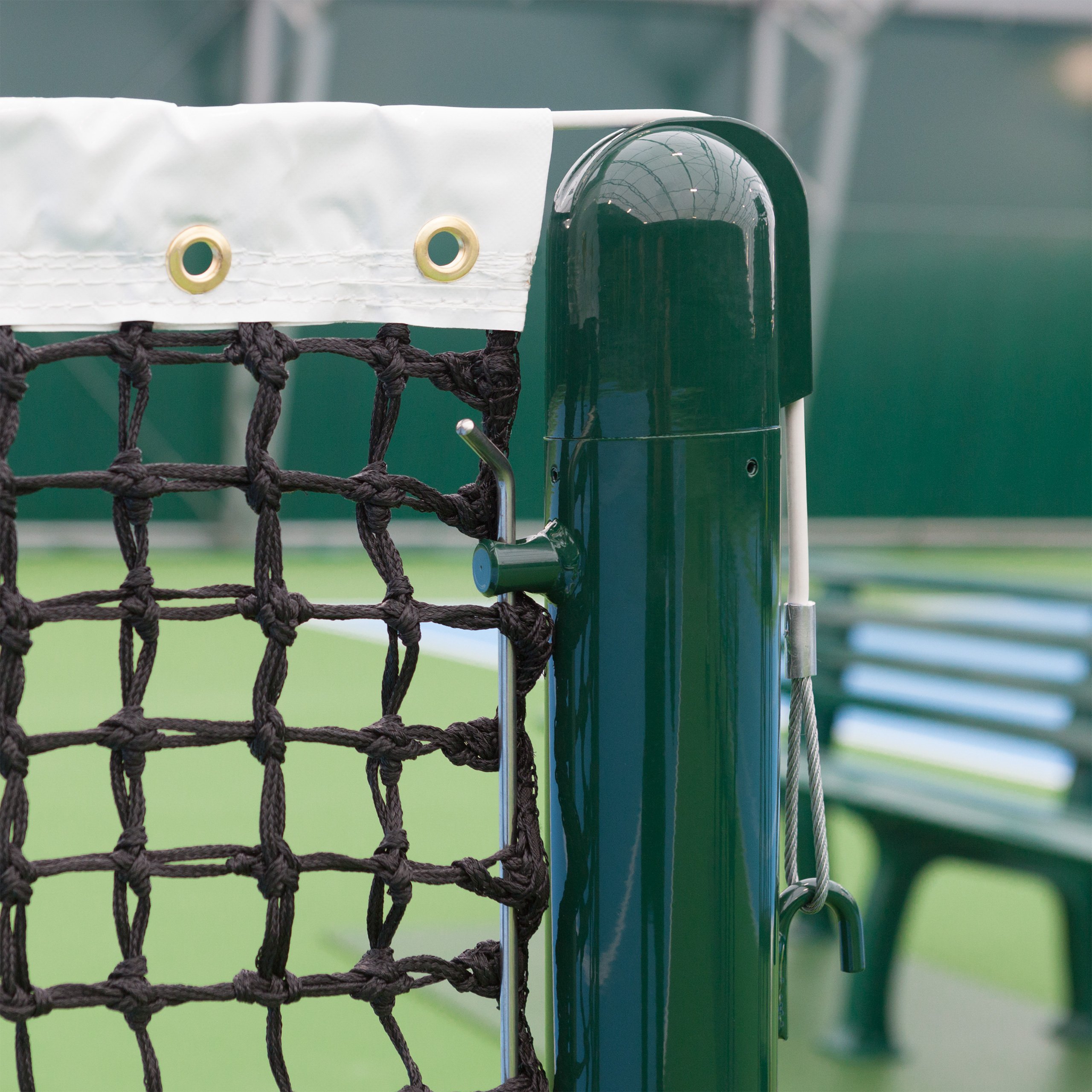 Vermont Poteaux de Tennis Ronds à Sceller – Homologués par l’ITF (Fourreaux de Scellement en Option)