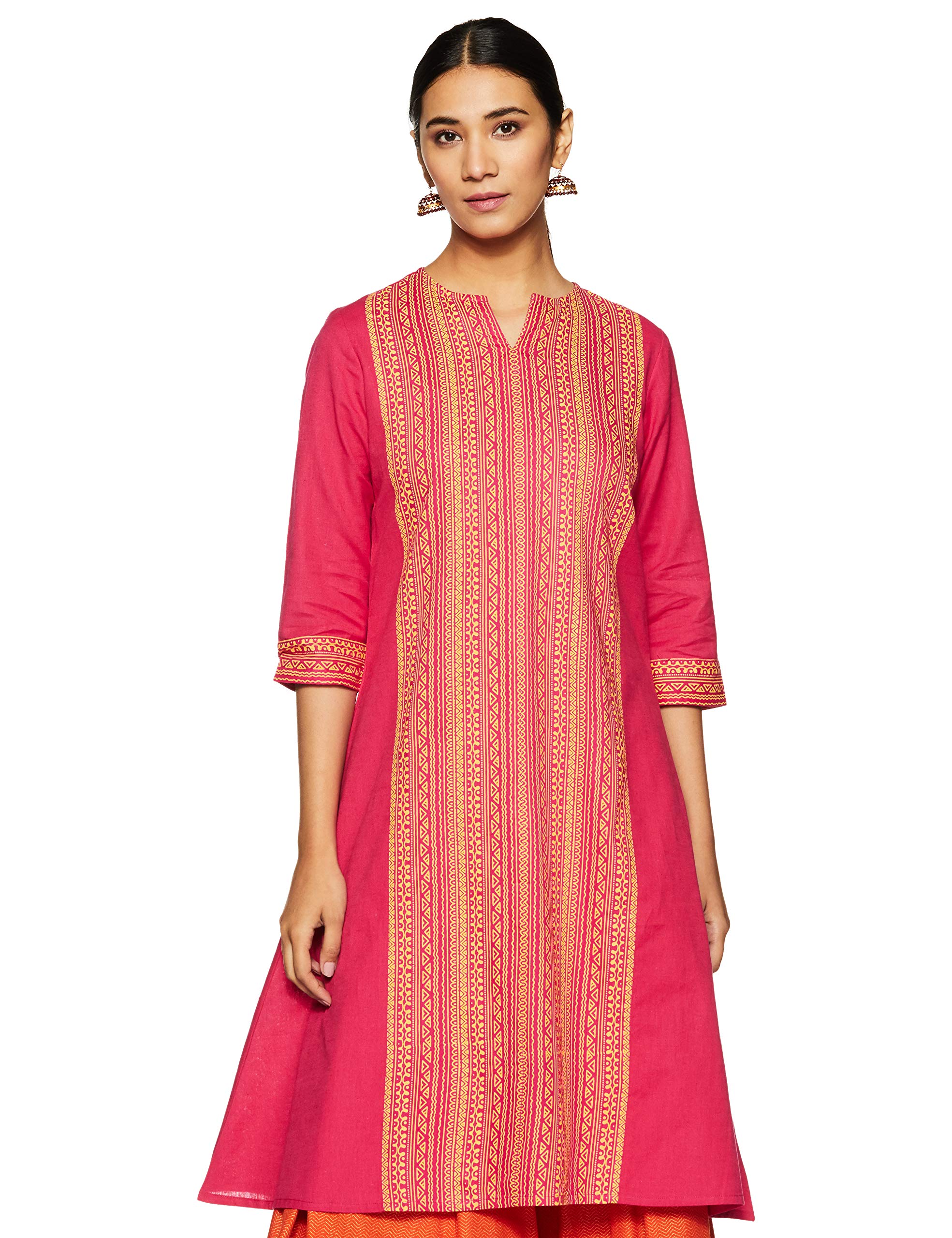 Amazon Brand - Myx Women's Blend Printed Cotton Regular Fit Kurta