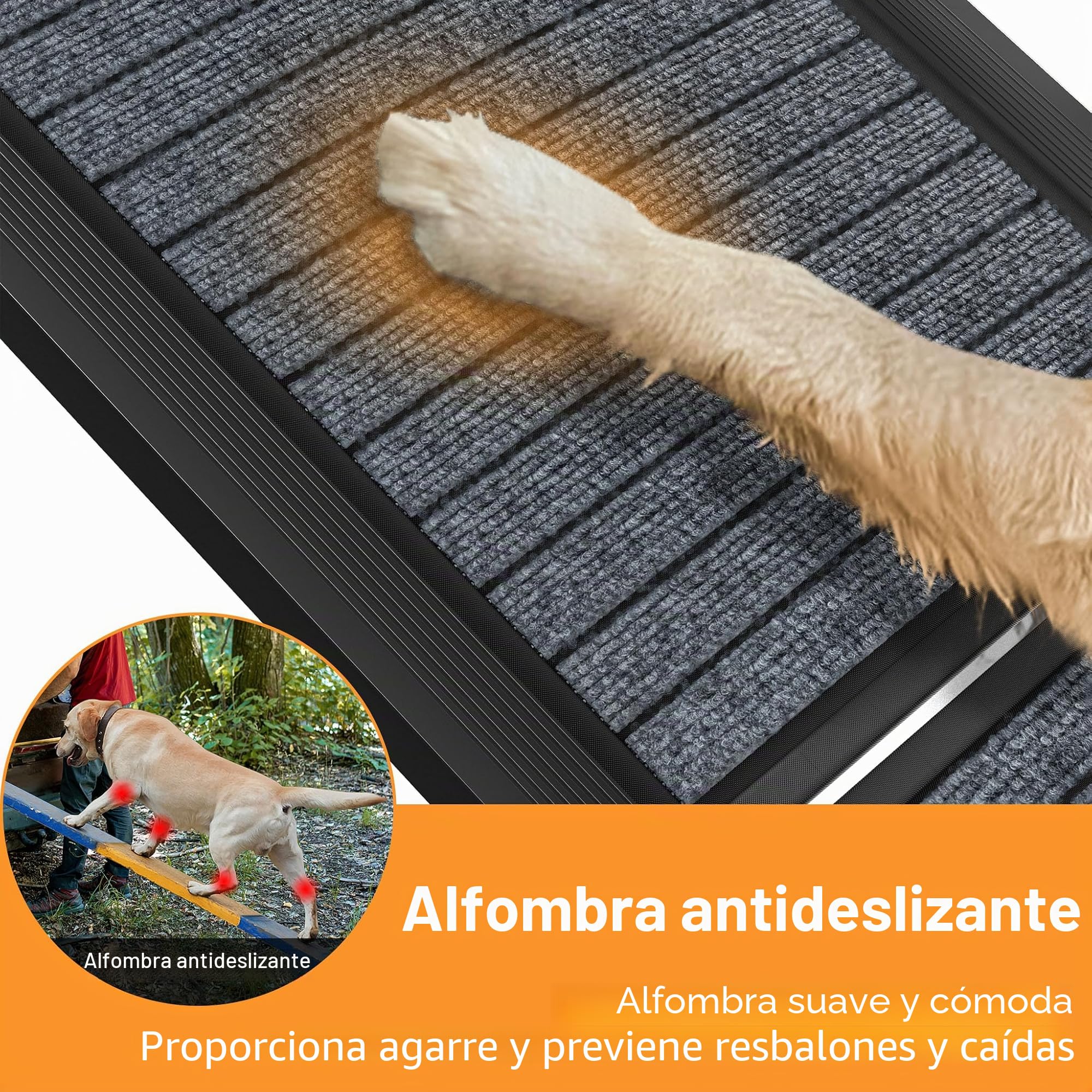 UISEBRT Rampa plegable para perros para coches y SUVs, escalera de aluminio para perros, 157 x 43 cm, rampa de seguridad portátil con superficie antideslizante, rampa para coche para perros de hasta