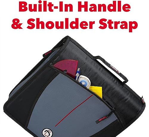 Miniatura 8 de Case-it The Mighty Zip Tab - Carpeta expansible con cremallera, junta tórica de 3, pestañas de 5 colores, múltiples bolsillos, para 600 hojas, con