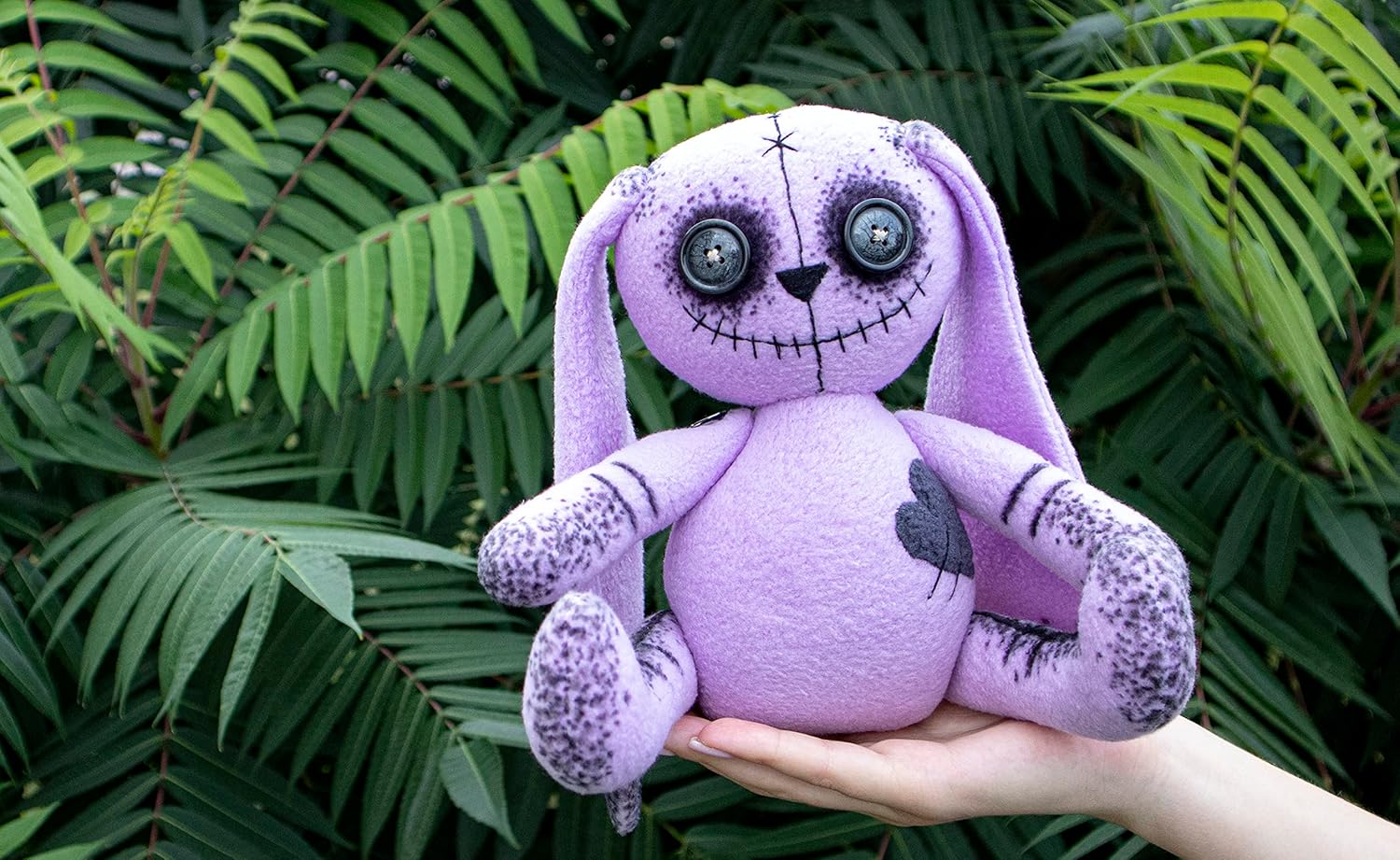 Creepy Bunny Plush Handmade Soft Toy Scary Stuffed Animal 11"