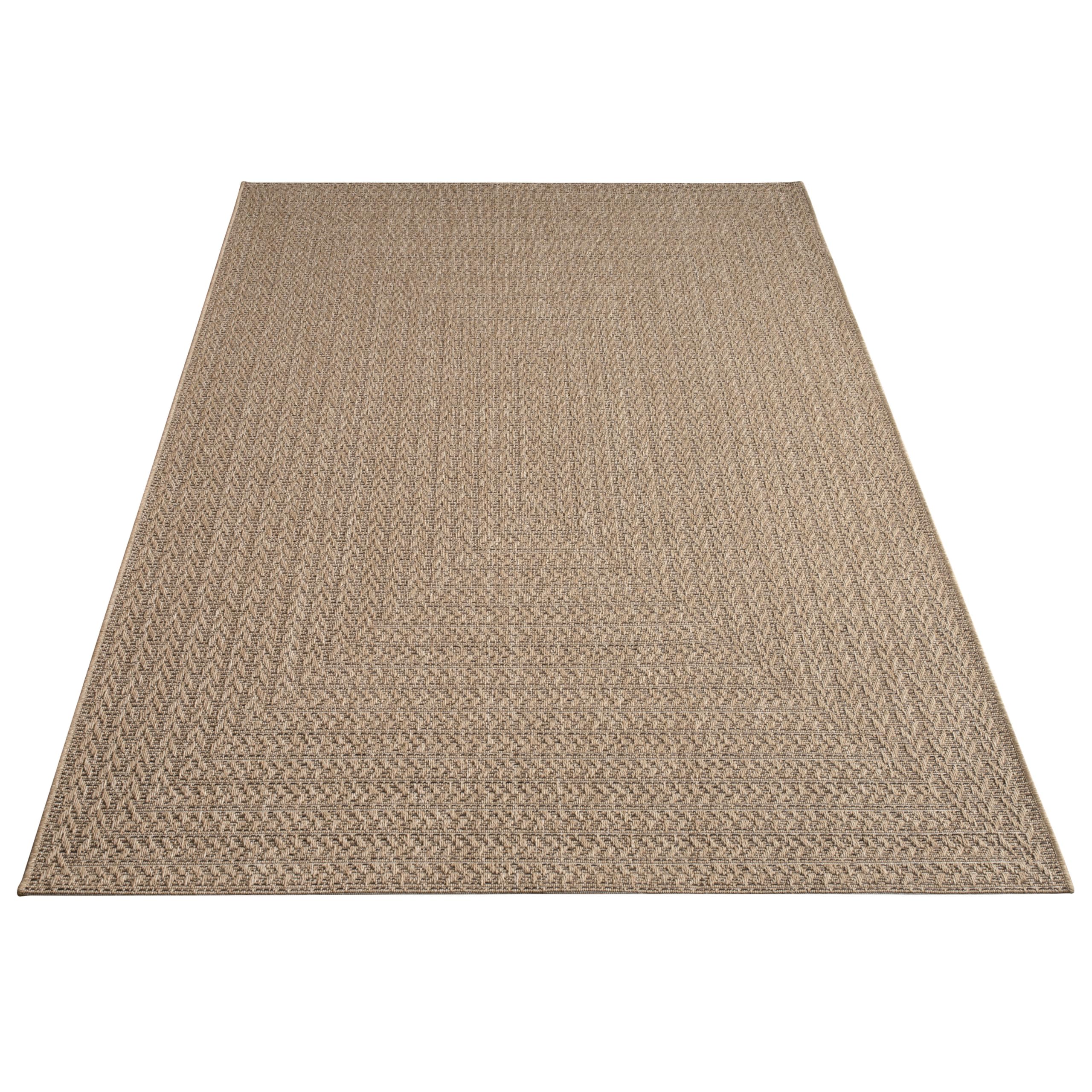Paco Home Tapis d'extérieur Look Jute - Naturel & Noir, Robuste & Élégant, Idéal pour Terrasse & Salon, Dimension:160x230 cm, Couleur:Beige 3