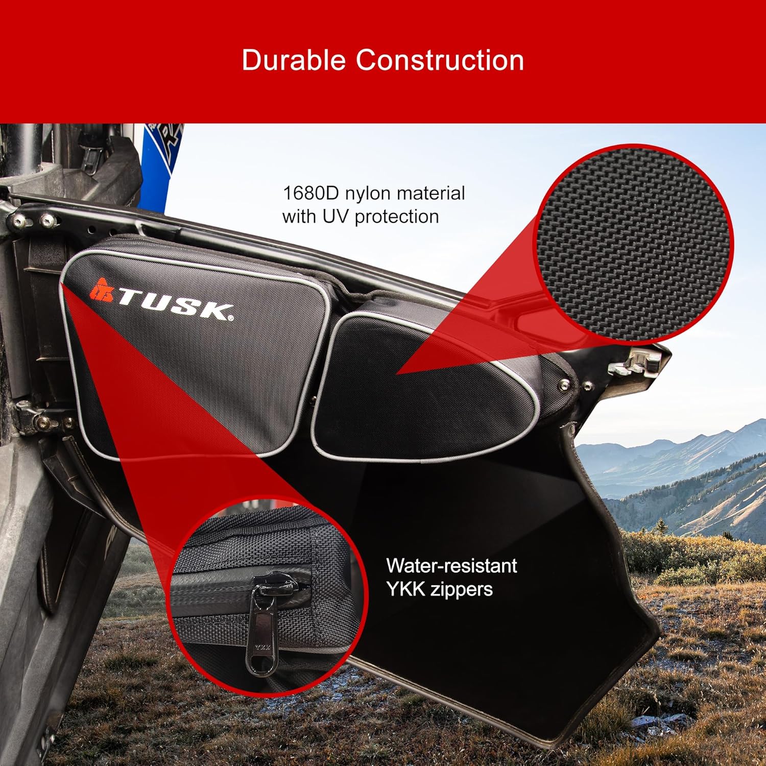 TUSK Upper Door Bags Compatible with Polaris RZR XP/XP4 1000 2014-2023/RZR XP Turbo/Turbo 4 2016-2021
