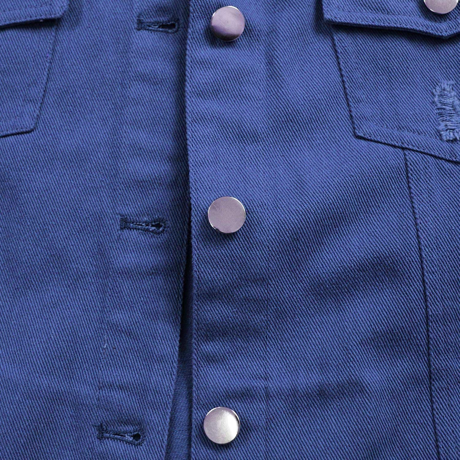 Women's Lapel Blue Denim Vest Buttoned Vest Jacket - Image 8