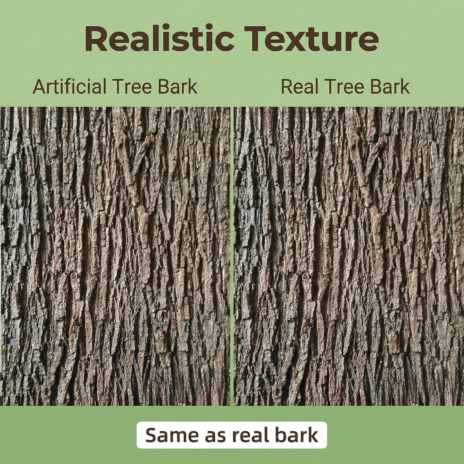 78.74x15.75in Artificial Tree Bark Decorative Material, Realistic Texture, Flexible for Wall/Column, Garden/Indoor Use