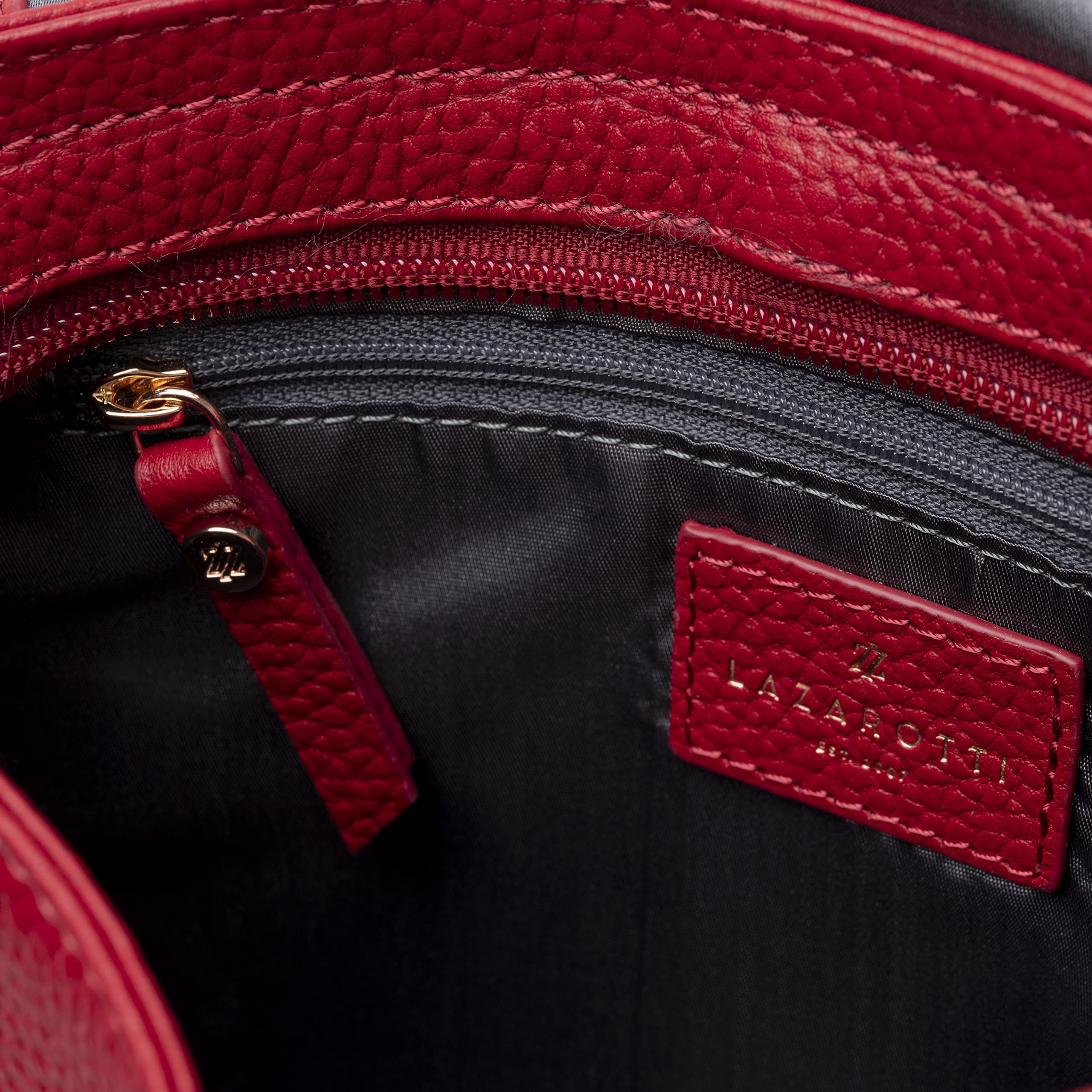 Lazarotti Bolonia - Bolso bandolera de piel para mujer, correa de hombro ajustable, tamaño mediano, 22 cm