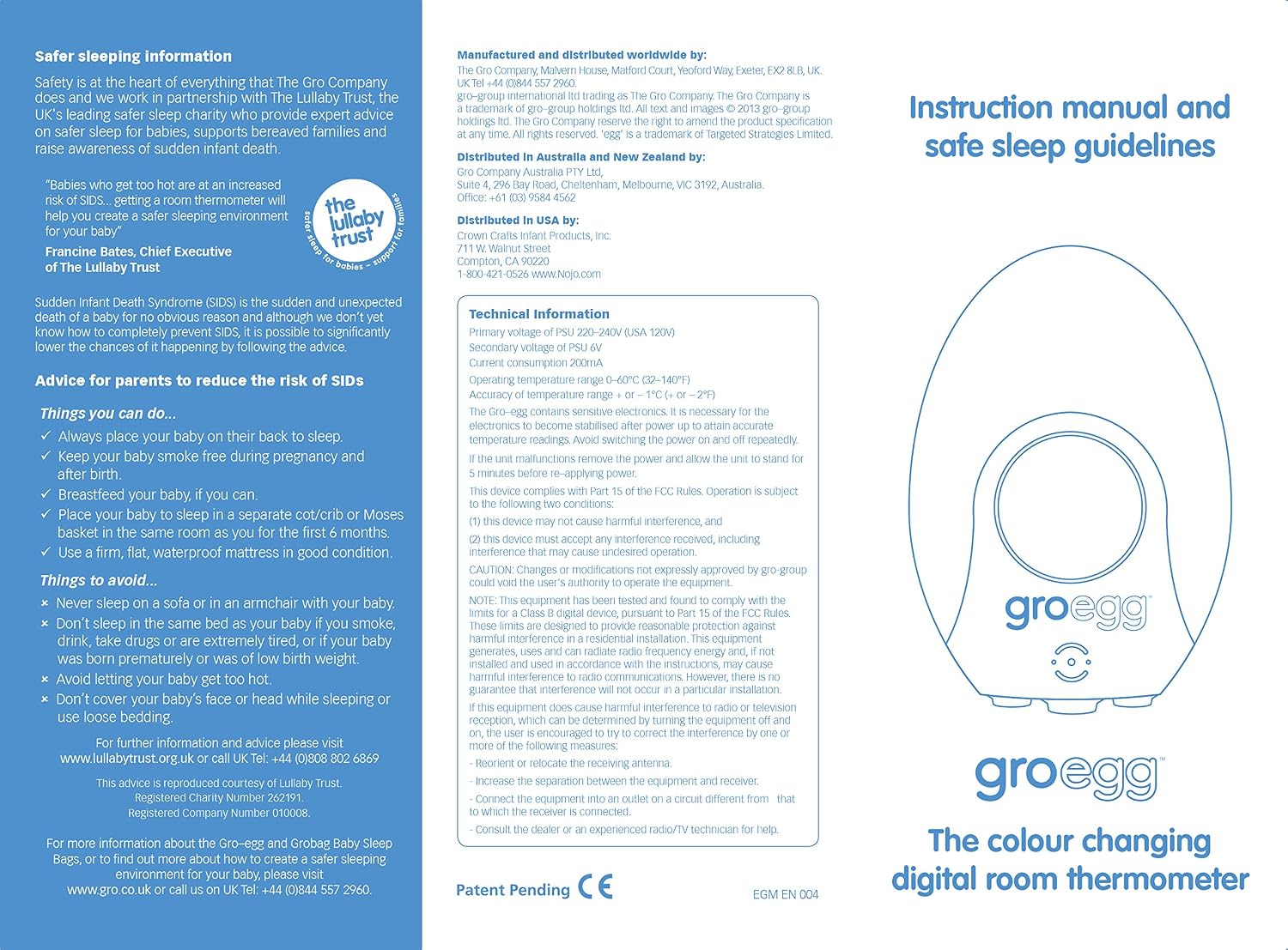 The Gro Company GRO-Egg Room Thermometer, White