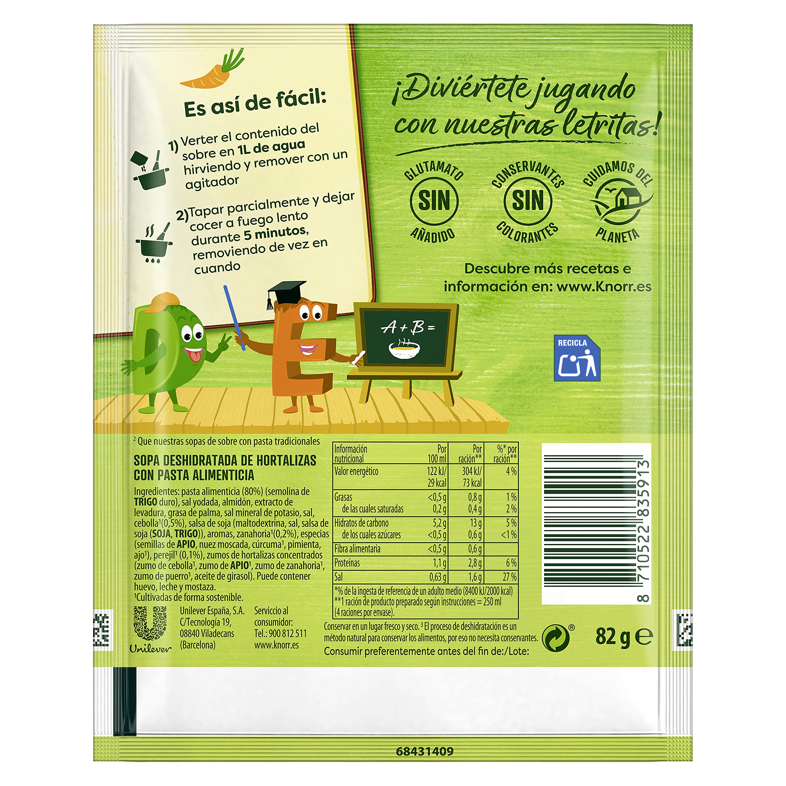 Knorr Sopa Deshidratada de Letritas 82g