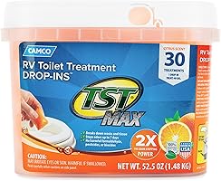 Camco TST MAX Camper/RV Toilet Treatment Drop-INs | Control Unwanted Odors and Break Down Waste and Tissue | Safe Septic...